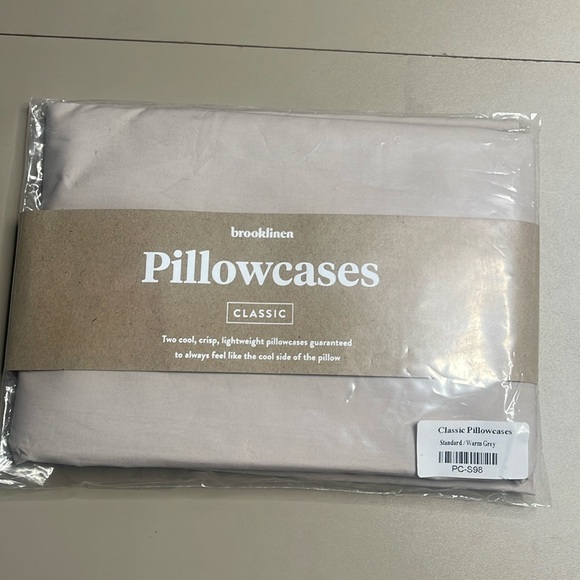 Classic Percale Standard Pillowcases, Warm Grey - Picture 2 of 3